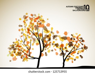autumn tree background, eps10