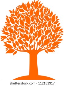 autumn tree. autumn background. Vector Illustration