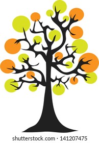 autumn tree. autumn background. Vector Illustration