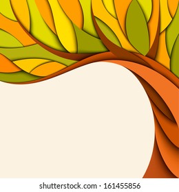 Autumn tree background. Vector illustration