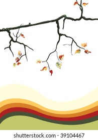 Autumn tree background vector illustration