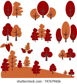 Autumn tree Clip Art. Vector graphic illustration.
