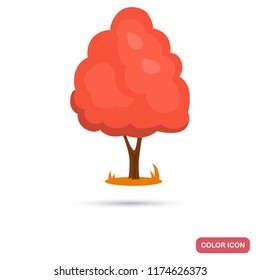 Autumn tree color flat icon