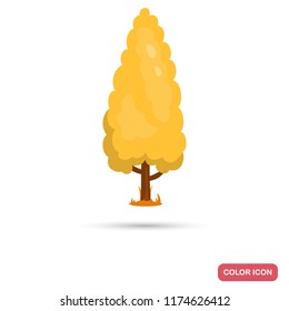 Autumn tree color flat icon