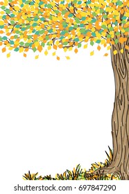 Autumn tree with colorful leaves