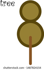 autumn tree is drawn in vector graphics
