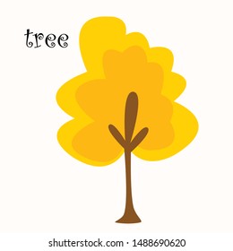 autumn tree drawn in vector graphics
