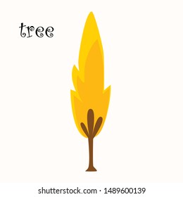 AUTUMN TREE drawn in vector graphics