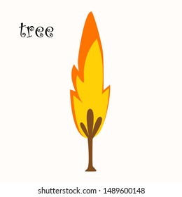 AUTUMN TREE drawn in vector graphics