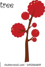 autumn tree drawn in vector graphics