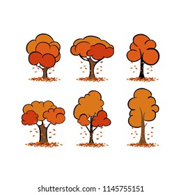 Autumn tree element illustration