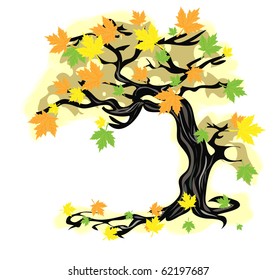Autumn tree. EPS 8 vector file included