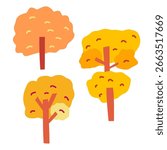 Autumn tree with flat design