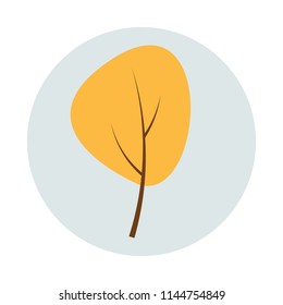 Autumn tree flat icon isolated on white background. Autumn tree sign symbol in flat style. Autumn element Vector illustration for web and mobile design.