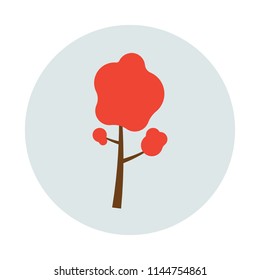 Autumn tree flat icon isolated on white background. Autumn tree sign symbol in flat style. Autumn element Vector illustration for web and mobile design.