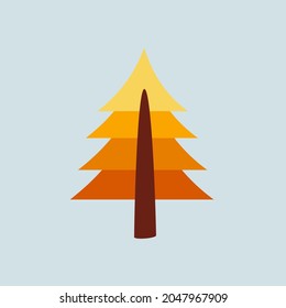 Árbol de otoño con ilustración plana