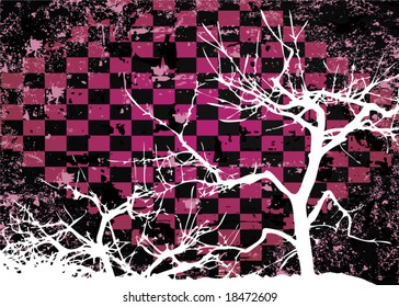 Autumn tree grungy abstract vector design