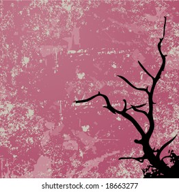 Autumn tree grungy abstract vector design