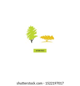 Autumn tree icon in brush strokes style
