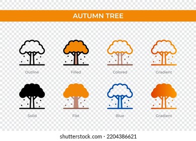 autumn tree icon in different style. autumn tree vector icons designed in outline, solid, colored, filled, gradient, and flat style. Symbol, logo illustration. Vector illustration