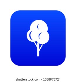 Autumn tree icon digital blue for any design isolated on white vector illustration