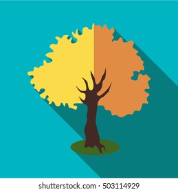 Autumn tree icon. Flat illustration of autumn tree vector icon for web