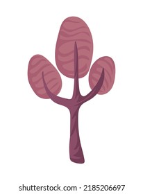 autumn tree icon isolated flat