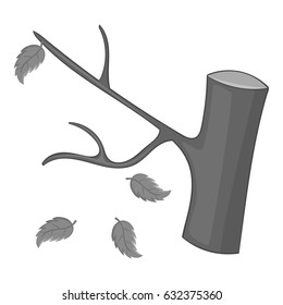 Autumn tree icon in monochrome style isolated on white background vector illustration