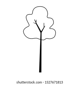 Autumn tree icon over white background, vector illustration