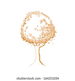Autumn tree icon, symbol of nature vector illustration