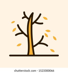 autumn tree Icon Template. Sign isolated on white background. autumn icon Vector flat design illustration. can be used for presentations, websites, etc.