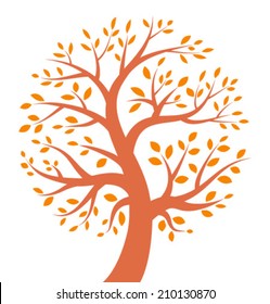 Autumn Tree icon, vector illustration, logo