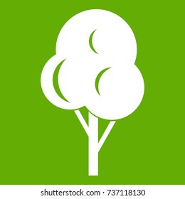 Autumn tree icon white isolated on green background. Vector illustration