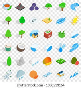 Autumn tree icons set. Isometric style of 36 autumn tree vector icons for web for any design