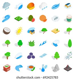 Autumn tree icons set. Isometric style of 36 autumn tree vector icons for web isolated on white background
