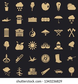 Autumn tree icons set. Simple style of 36 autumn tree vector icons for web for any design