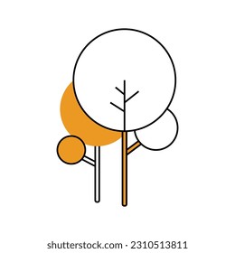 Autumn Tree Illustration Icon Isolated On White Background