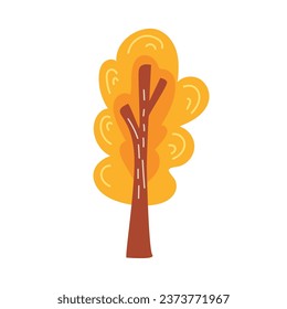 vector de ilustración de árbol de otoño aislado