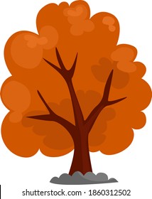 Autumn tree, illustration, vector on white background.