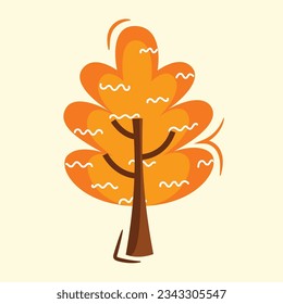 Vector de ilustración de árbol de otoño. Perfecto para la temporada de otoño.