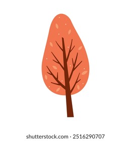 Árvore de outono isolada sobre fundo branco.