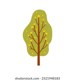 Autumn tree isolated on white background.