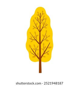 Árvore de outono isolada sobre fundo branco.