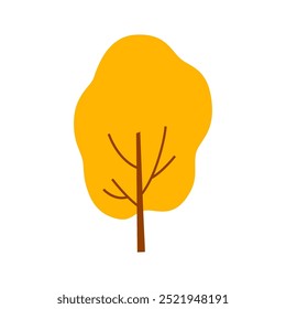 Herbstbaum einzeln auf weißem Hintergrund.