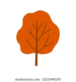 Árbol del otoño aislado en el fondo blanco.