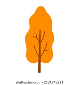 Autumn tree isolated on white background.