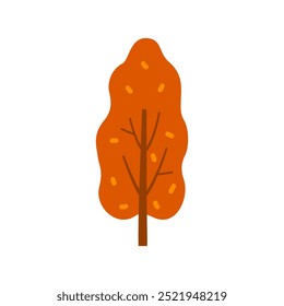 Árbol del otoño aislado en el fondo blanco.