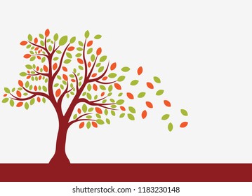 autumn tree isolated vector illustration