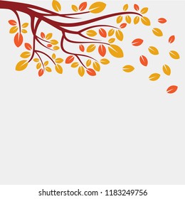autumn tree isolated vector, nature leaf background