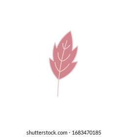 Autumn tree leaf flat vector illustration isolated on a white background.
